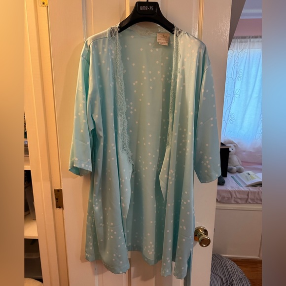 Kate Spade New York Blue & White Polka Dot Robe - Picture 1 of 8